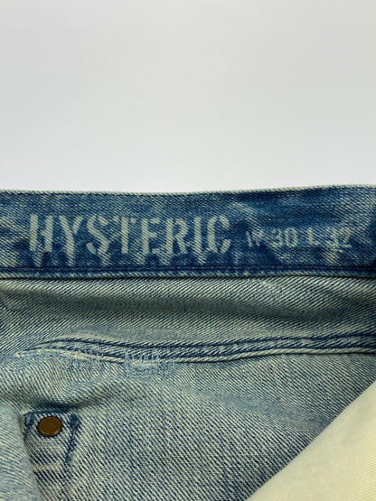 【中古品】【メンズ】 HYSTERIC GLAMOUR ヒステリックグラマー DAMAGE DENIM PANTS 02172AP06 ダメージデニムパンツ ボトムス 151-260709-yn-25-min サイズ：30 カラー：ライトインディゴ 万代Net店
