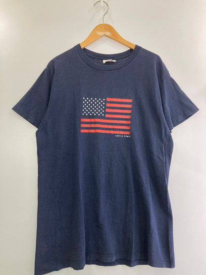 【中古品】【メンズ】 CALVIN KLEIN 90's AMERICAN FLAG TEE カルバンクライン ショートスリーブTシャツ 半袖Tシャツ トップス 146-250508-yn-20-min サイズ：L カラー：ネイビー 万代Net店