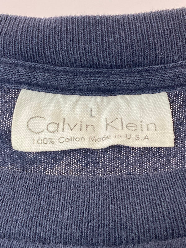 【中古品】【メンズ】 CALVIN KLEIN 90's AMERICAN FLAG TEE カルバンクライン ショートスリーブTシャツ 半袖Tシャツ トップス 146-250508-yn-20-min サイズ：L カラー：ネイビー 万代Net店