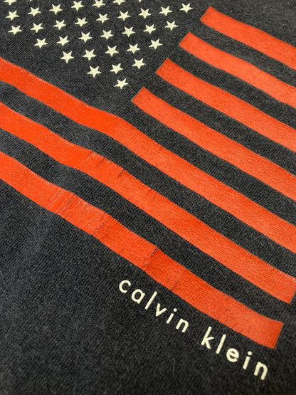 【中古品】【メンズ】 CALVIN KLEIN 90's AMERICAN FLAG TEE カルバンクライン ショートスリーブTシャツ 半袖Tシャツ トップス 146-250508-yn-20-min サイズ：L カラー：ネイビー 万代Net店