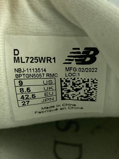 【中古品】【メンズ】 NEW BALANCE ニューバランス BEAUTY&YOUTH ML725WR1 ビューティ アンド ユース 別注 スニーカー 靴 163-250507-yn-03-min サイズ：27.0cm カラー：WHITE LIGHT GREY 万代Net店