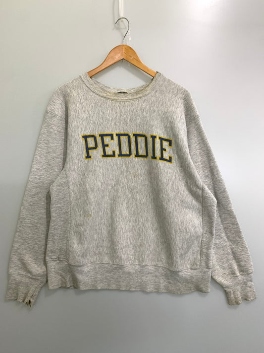 【中古品】【メンズ】 CHAMPION REVERSE WEARVE チャンピョンリバースウィーブ USA製 80S ”PEDDIE” 両面染込 SWEAT SHIRT スウェット トレーナー 146-250503-AS-34-min サイズ：L カラー：グレー 万代Net店