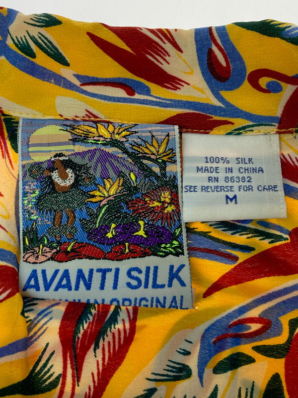【中古品】【メンズ】 AVANTI アバンティ SILK SHIRT シルクシャツ トップス 146-250710-ks-103-min サイズ：M カラー：イエロー系 万代Net店