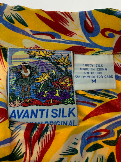 【中古品】【メンズ】 AVANTI アバンティ SILK SHIRT シルクシャツ トップス 146-250710-ks-103-min サイズ：M カラー：イエロー系 万代Net店