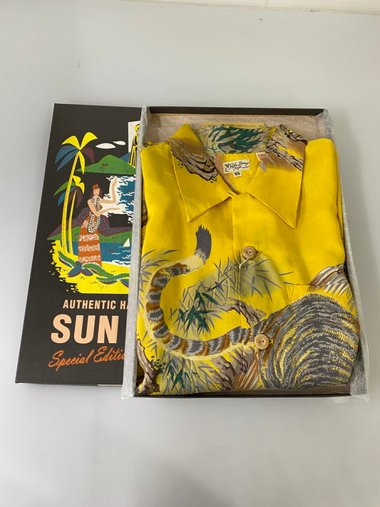 【中古品】【メンズ】 SUN SURF サンサーフ SPECIAL EDITION SS30213 PALM BREEZE TOGS SASA TORA SS ALOHA SHIRT アロハシャツ 145-250503-ks-27-min サイズ：XS カラー：イエロー系 万代Net店