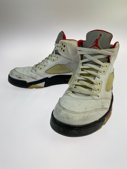 【現状渡し品】【メンズ】 NIKE ナイキ AIR JORDAN 5 RETRO 136027-100 エアジョーダン 5 レトロ スニーカー 靴 160-250509-yn-13-min サイズ：27.0cm US9 カラー：WHITE/FIRE RED-BLACK 万代Net店