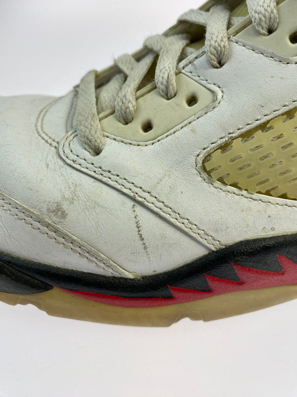 【現状渡し品】【メンズ】 NIKE ナイキ AIR JORDAN 5 RETRO 136027-100 エアジョーダン 5 レトロ スニーカー 靴 160-250509-yn-13-min サイズ：27.0cm US9 カラー：WHITE/FIRE RED-BLACK 万代Net店