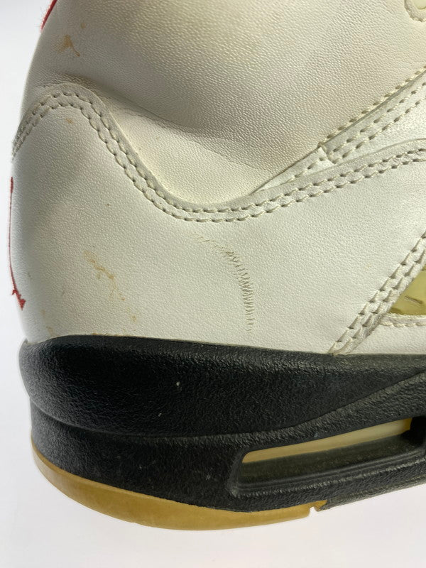 【現状渡し品】【メンズ】 NIKE ナイキ AIR JORDAN 5 RETRO 136027-100 エアジョーダン 5 レトロ スニーカー 靴 160-250509-yn-13-min サイズ：27.0cm US9 カラー：WHITE/FIRE RED-BLACK 万代Net店