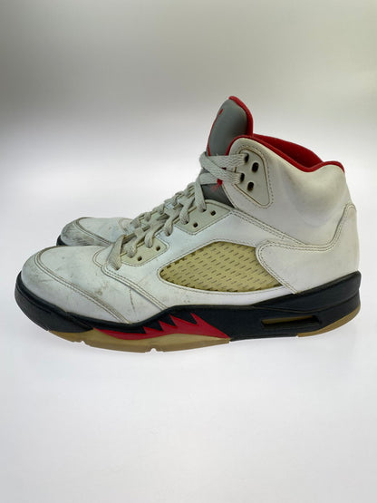 【現状渡し品】【メンズ】 NIKE ナイキ AIR JORDAN 5 RETRO 136027-100 エアジョーダン 5 レトロ スニーカー 靴 160-250509-yn-13-min サイズ：27.0cm US9 カラー：WHITE/FIRE RED-BLACK 万代Net店