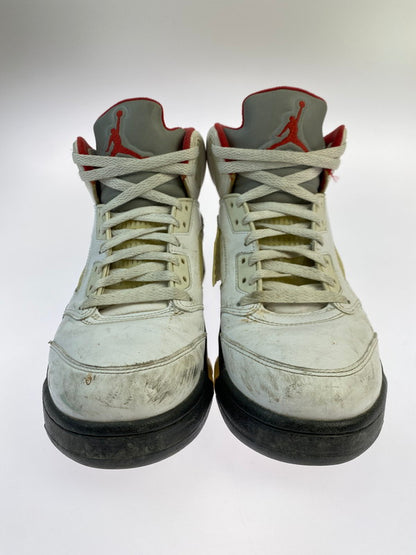 【現状渡し品】【メンズ】 NIKE ナイキ AIR JORDAN 5 RETRO 136027-100 エアジョーダン 5 レトロ スニーカー 靴 160-250509-yn-13-min サイズ：27.0cm US9 カラー：WHITE/FIRE RED-BLACK 万代Net店