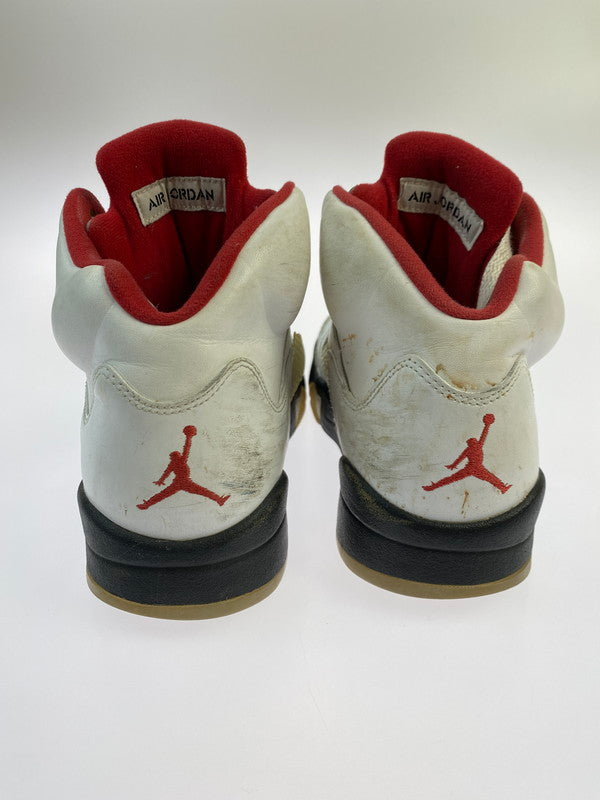 【現状渡し品】【メンズ】 NIKE ナイキ AIR JORDAN 5 RETRO 136027-100 エアジョーダン 5 レトロ スニーカー 靴 160-250509-yn-13-min サイズ：27.0cm US9 カラー：WHITE/FIRE RED-BLACK 万代Net店