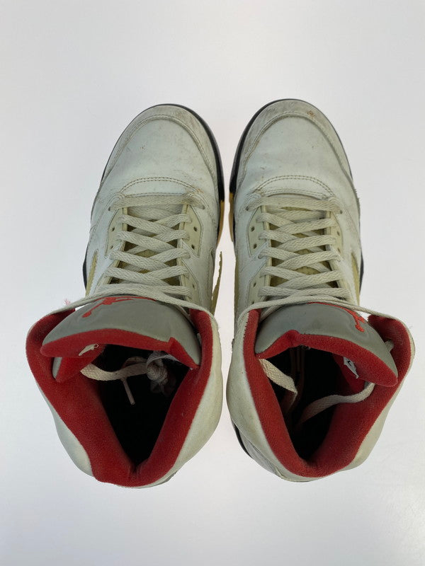 【現状渡し品】【メンズ】 NIKE ナイキ AIR JORDAN 5 RETRO 136027-100 エアジョーダン 5 レトロ スニーカー 靴 160-250509-yn-13-min サイズ：27.0cm US9 カラー：WHITE/FIRE RED-BLACK 万代Net店