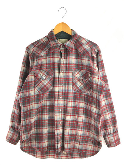 【中古品】【メンズ】 PENDLETON ペンドルトン 70'S WOOL WESTERN SHIRT 70年代 ウール ウエスタン シャツ 長袖シャツ 146-251027-na-06-tag サイズ：L カラー：レッド系 万代Net店