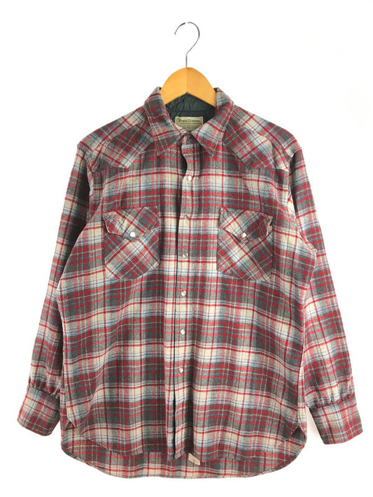 【中古品】【メンズ】 PENDLETON ペンドルトン 70'S WOOL WESTERN SHIRT 70年代 ウール ウエスタン シャツ 長袖シャツ 146-251027-na-06-tag サイズ：L カラー：レッド系 万代Net店