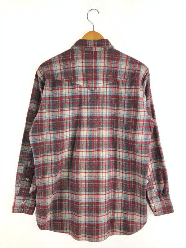 【中古品】【メンズ】 PENDLETON ペンドルトン 70'S WOOL WESTERN SHIRT 70年代 ウール ウエスタン シャツ 長袖シャツ 146-251027-na-06-tag サイズ：L カラー：レッド系 万代Net店