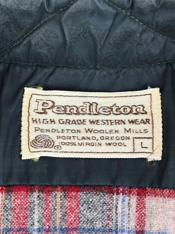 【中古品】【メンズ】 PENDLETON ペンドルトン 70'S WOOL WESTERN SHIRT 70年代 ウール ウエスタン シャツ 長袖シャツ 146-251027-na-06-tag サイズ：L カラー：レッド系 万代Net店