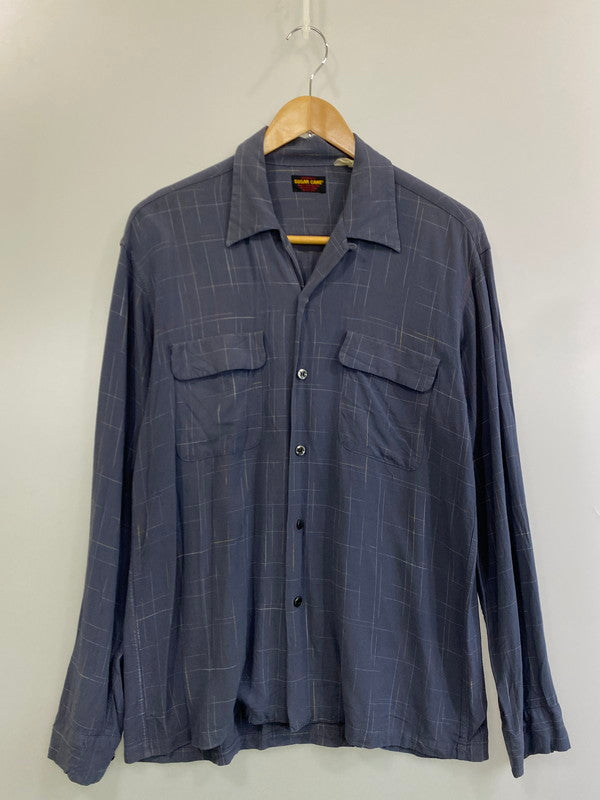 【中古品】【メンズ】 SUGAR CANE シュガーケーン RAYON SHIRT レーヨンシャツ メンズ トップス 長そで コバート チェック オープン シャツ 145-250620-em-11-min カラー：グレー系 万代Net店