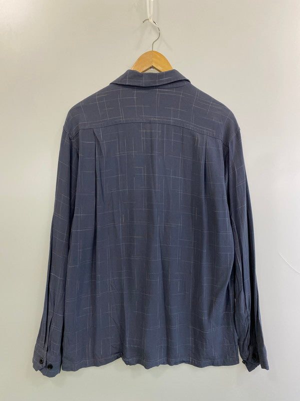 【中古品】【メンズ】 SUGAR CANE シュガーケーン RAYON SHIRT レーヨンシャツ メンズ トップス 長そで コバート チェック オープン シャツ 145-250620-em-11-min カラー：グレー系 万代Net店