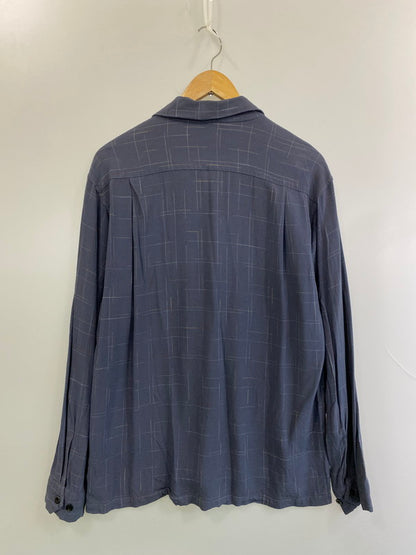 【中古品】【メンズ】 SUGAR CANE シュガーケーン RAYON SHIRT レーヨンシャツ メンズ トップス 長そで コバート チェック オープン シャツ 145-250620-em-11-min カラー：グレー系 万代Net店