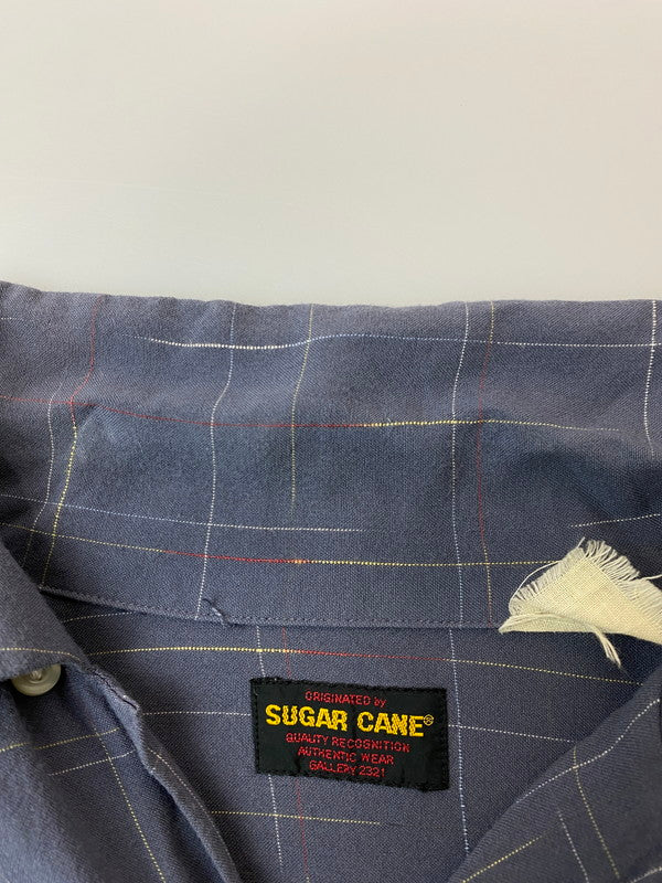 【中古品】【メンズ】 SUGAR CANE シュガーケーン RAYON SHIRT レーヨンシャツ メンズ トップス 長そで コバート チェック オープン シャツ 145-250620-em-11-min カラー：グレー系 万代Net店