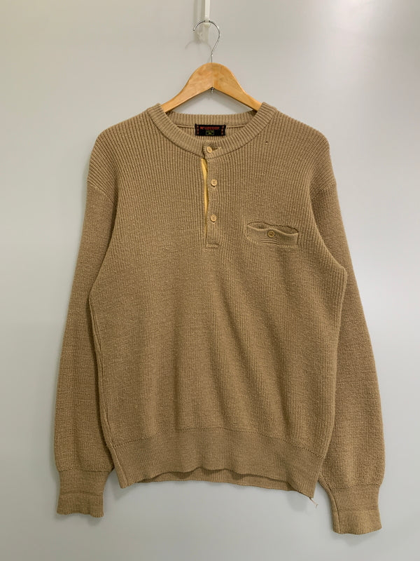 【中古品】【メンズ】 MCGREGOR マックレガー HALF BUTTON KNIT ハーフボタンニット トップス 146-260617-yn-21-min サイズ：表記不明 下記参照 カラー：ベージュブラウン 万代Net店