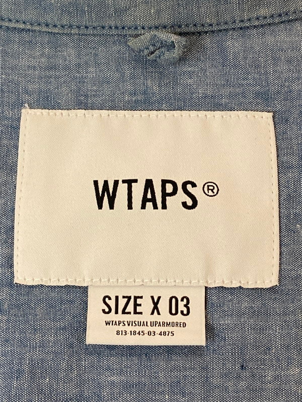 【中古品】【メンズ】 WTAPS ダブルタップス DECK SS SHIRT 201WVDT-SHM05 ショートスリーブシャツ 半袖シャツ トップス 142-250507-yn-18-min サイズ：03 カラー：ライトブルー 万代Net店