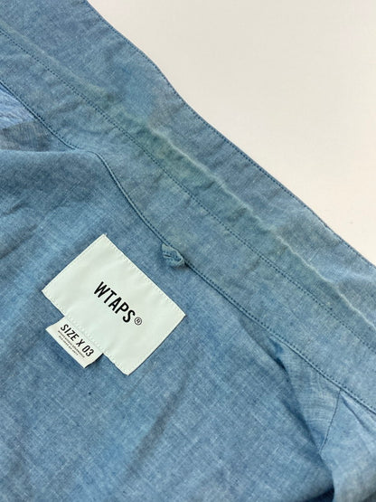 【中古品】【メンズ】 WTAPS ダブルタップス DECK SS SHIRT 201WVDT-SHM05 ショートスリーブシャツ 半袖シャツ トップス 142-250507-yn-18-min サイズ：03 カラー：ライトブルー 万代Net店