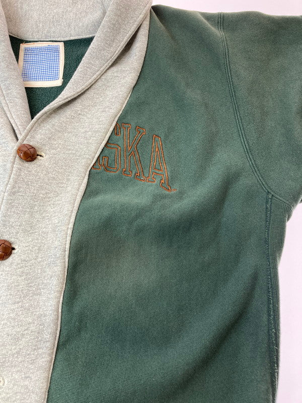 【現状渡し品】【メンズ】 Riding High ライディングハイ REVERSE WEAVE REMAKE CARDIGAN カーディガン 140-250518-ks-04-min サイズ：不明 カラー：グリーン/グレー 万代Net店