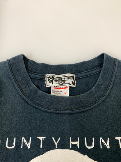 【中古品】【メンズ】 BOUNTY HUNTER バウンティーハンター 90-00'S NO MERCY COLLECTION PRINT TEE Tシャツ トップス 142-250504-ks-10-min サイズ：L カラー：ネイビー系 万代Net店