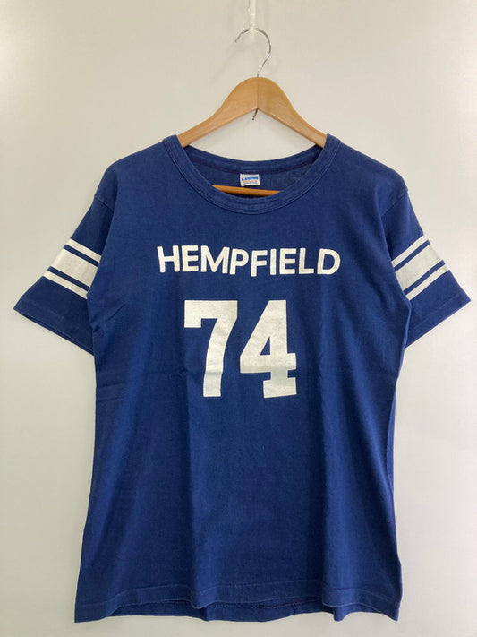 【中古品】【メンズ】 Champion チャンピオン 70's HEMPFIELD FOOTBALL TEE 70年代 フットボールTシャツ 半袖Tシャツ トップス 146-250508-yn-16-min サイズ：M カラー：ブルー 万代Net店