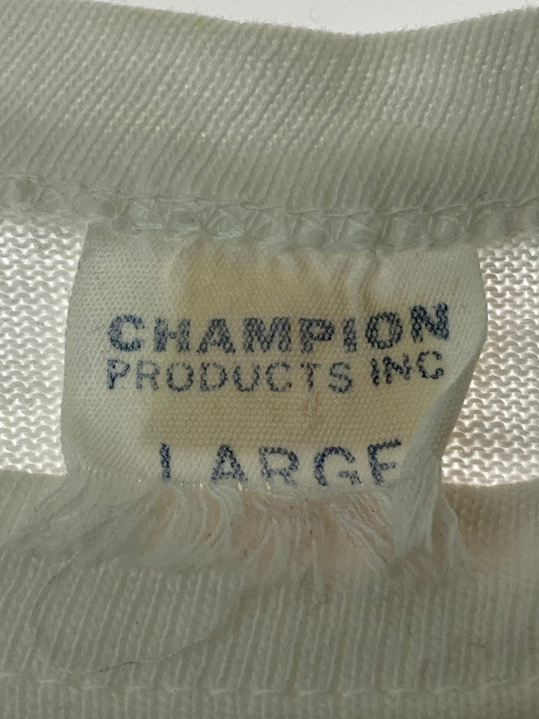 【中古品】【メンズ】 Champion チャンピオン 60's RUTGERS FOOTBALL TEE ショートスリーブTシャツ 半袖Tシャツ トップス 146-250508-yn-03-min サイズ：L カラー：ホワイト 万代Net店