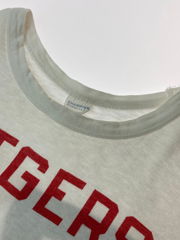 【中古品】【メンズ】 Champion チャンピオン 60's RUTGERS FOOTBALL TEE ショートスリーブTシャツ 半袖Tシャツ トップス 146-250508-yn-03-min サイズ：L カラー：ホワイト 万代Net店