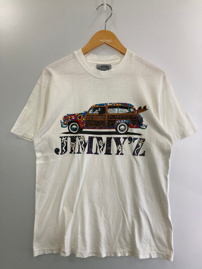 【中古品】【メンズ】 JIMMY'Z 80-90's WOODY WAGON PRINT TEE ジミーズ プリントTシャツ 半袖Tシャツ トップス 146-250508-yn-01-min サイズ：M カラー：ホワイト 万代Net店