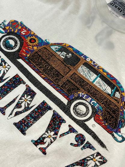 【中古品】【メンズ】 JIMMY'Z 80-90's WOODY WAGON PRINT TEE ジミーズ プリントTシャツ 半袖Tシャツ トップス 146-250508-yn-01-min サイズ：M カラー：ホワイト 万代Net店