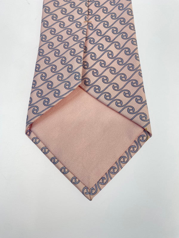 【中古品】【メンズ/レディース】 HERMES エルメス シルク100％ ネクタイ 5244 SA H柄 メンズ ネクタイ H織りタイ ビジネス カジュアル 183-250602-em-01-min カラー：ピンク系 万代Net店