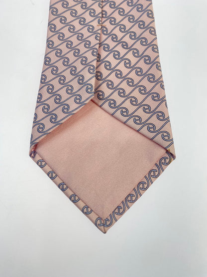 【中古品】【メンズ/レディース】 HERMES エルメス シルク100％ ネクタイ 5244 SA H柄 メンズ ネクタイ H織りタイ ビジネス カジュアル 183-250602-em-01-min カラー：ピンク系 万代Net店