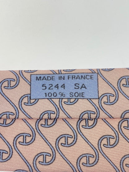 【中古品】【メンズ/レディース】 HERMES エルメス シルク100％ ネクタイ 5244 SA H柄 メンズ ネクタイ H織りタイ ビジネス カジュアル 183-250602-em-01-min カラー：ピンク系 万代Net店