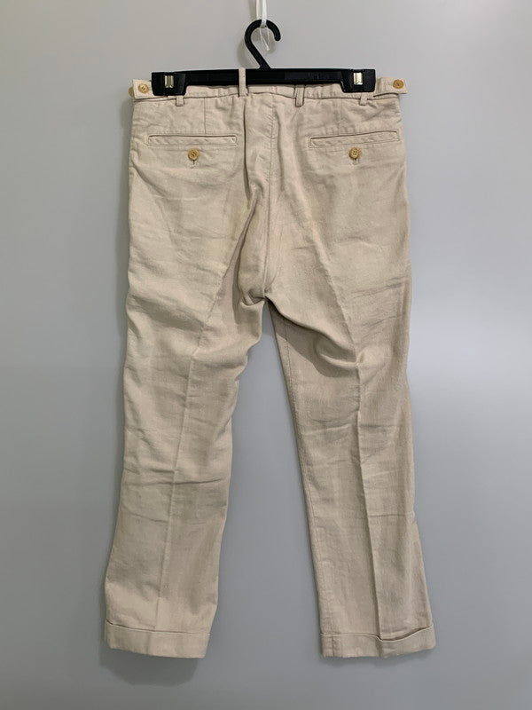 【中古品】【メンズ】 VISVIM ビズビム HIGH-WATER SLACKS PANTS VS0001657 ハイウォーター スラックス パンツ メンズ ボトムス 151-260710-em-64-min サイズ：M カラー：アイボリー 万代Net店