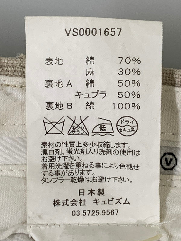 【中古品】【メンズ】 VISVIM ビズビム HIGH-WATER SLACKS PANTS VS0001657 ハイウォーター スラックス パンツ メンズ ボトムス 151-260710-em-64-min サイズ：M カラー：アイボリー 万代Net店