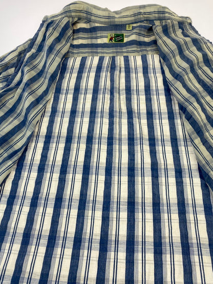 【中古品】【メンズ】 JOHNNY COTTON ジョニーコットン 90S SHIRT 90年代 チェックシャツ トップス 146-250724-cn-9-min サイズ：XL カラー：オフホワイト/ブルー/チェック柄 万代Net店