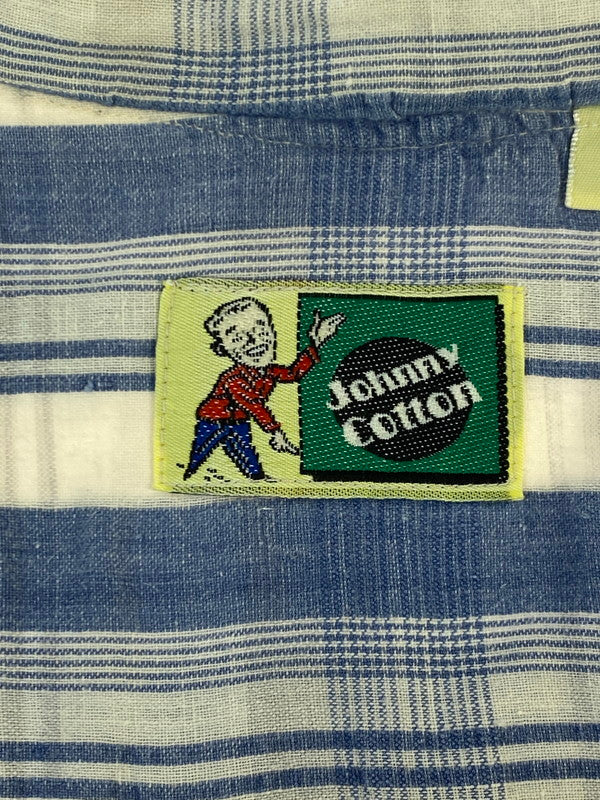 【中古品】【メンズ】 JOHNNY COTTON ジョニーコットン 90S SHIRT 90年代 チェックシャツ トップス 146-250724-cn-9-min サイズ：XL カラー：オフホワイト/ブルー/チェック柄 万代Net店