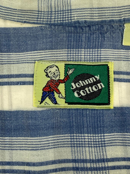 【中古品】【メンズ】 JOHNNY COTTON ジョニーコットン 90S SHIRT 90年代 チェックシャツ トップス 146-250724-cn-9-min サイズ：XL カラー：オフホワイト/ブルー/チェック柄 万代Net店