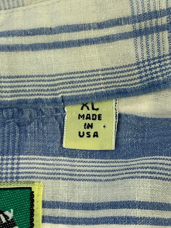 【中古品】【メンズ】 JOHNNY COTTON ジョニーコットン 90S SHIRT 90年代 チェックシャツ トップス 146-250724-cn-9-min サイズ：XL カラー：オフホワイト/ブルー/チェック柄 万代Net店