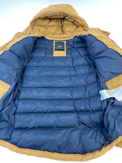 【中古品】【メンズ】 ARMANI EXCHANGE アルマーニ エクスチェンジ ダウンジャケット メンズ アウター コート 141-251214-em-27-min サイズ：アメリカサイズ XS カラー：ブラウン 万代Net店