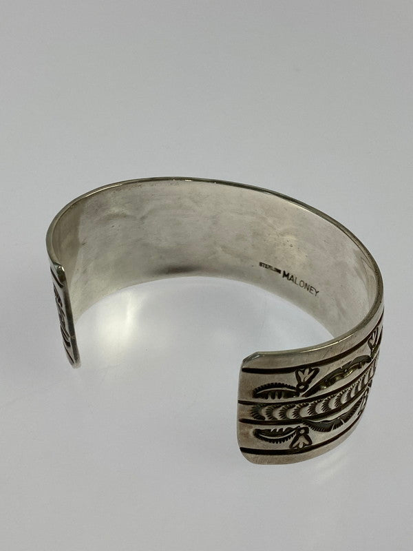 【中古品】【メンズ/レディース】 NAVAJO ナバホ LEONARD MALONEY STERLING SILVER バングル レオナルド マロニー スターリングシルバー アクセサリー 191-250520-em-28-min カラー：シルバー 万代Net店