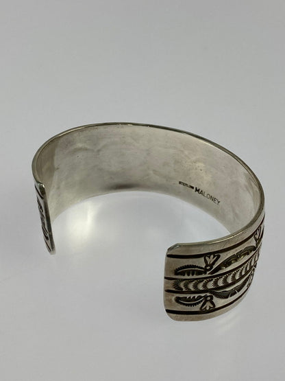 【中古品】【メンズ/レディース】 NAVAJO ナバホ LEONARD MALONEY STERLING SILVER バングル レオナルド マロニー スターリングシルバー アクセサリー 191-250520-em-28-min カラー：シルバー 万代Net店