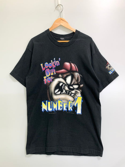 【中古品】【メンズ】 LOONEY TUNES ルーニーテューンズ 90S LOOKING OUT FOR NUMBER1 TEE ショートスリーブ 146-250713-AS-59-min カラー：ブラック 万代Net店