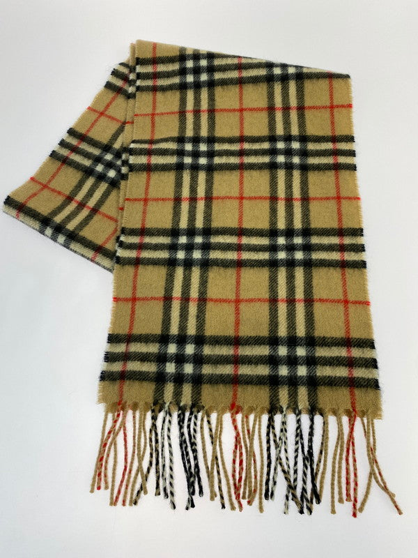 【中古美品】【メンズ/レディース】 BURBERRY バーバリー LONDON ロンドン カシミヤストール チェック柄 マフラー スカーフ メンズ レディース 183-250602-em-02-min カラー：ブラウン（チェック柄） 万代Net店