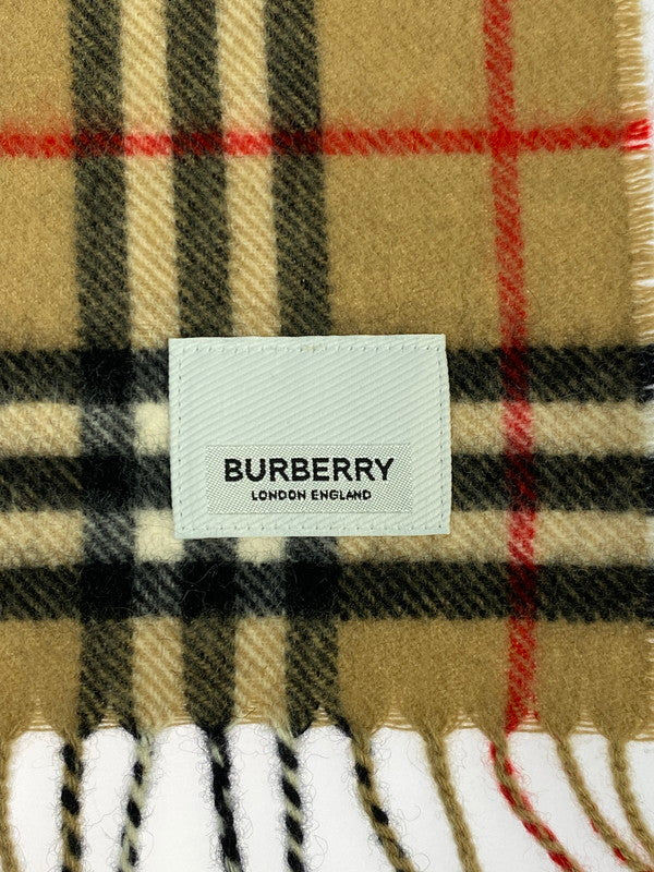 【中古美品】【メンズ/レディース】 BURBERRY バーバリー LONDON ロンドン カシミヤストール チェック柄 マフラー スカーフ メンズ レディース 183-250602-em-02-min カラー：ブラウン（チェック柄） 万代Net店