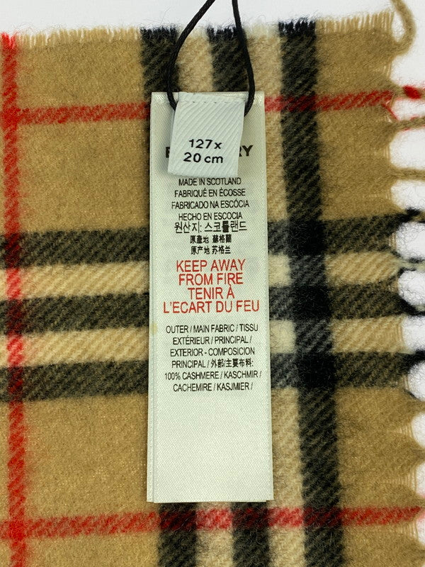 【中古美品】【メンズ/レディース】 BURBERRY バーバリー LONDON ロンドン カシミヤストール チェック柄 マフラー スカーフ メンズ レディース 183-250602-em-02-min カラー：ブラウン（チェック柄） 万代Net店